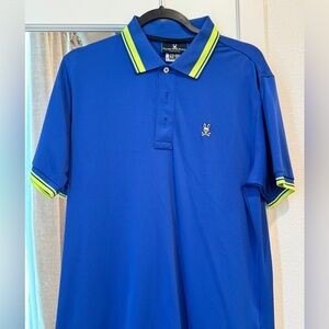 Blue and green psycho bunny polo
